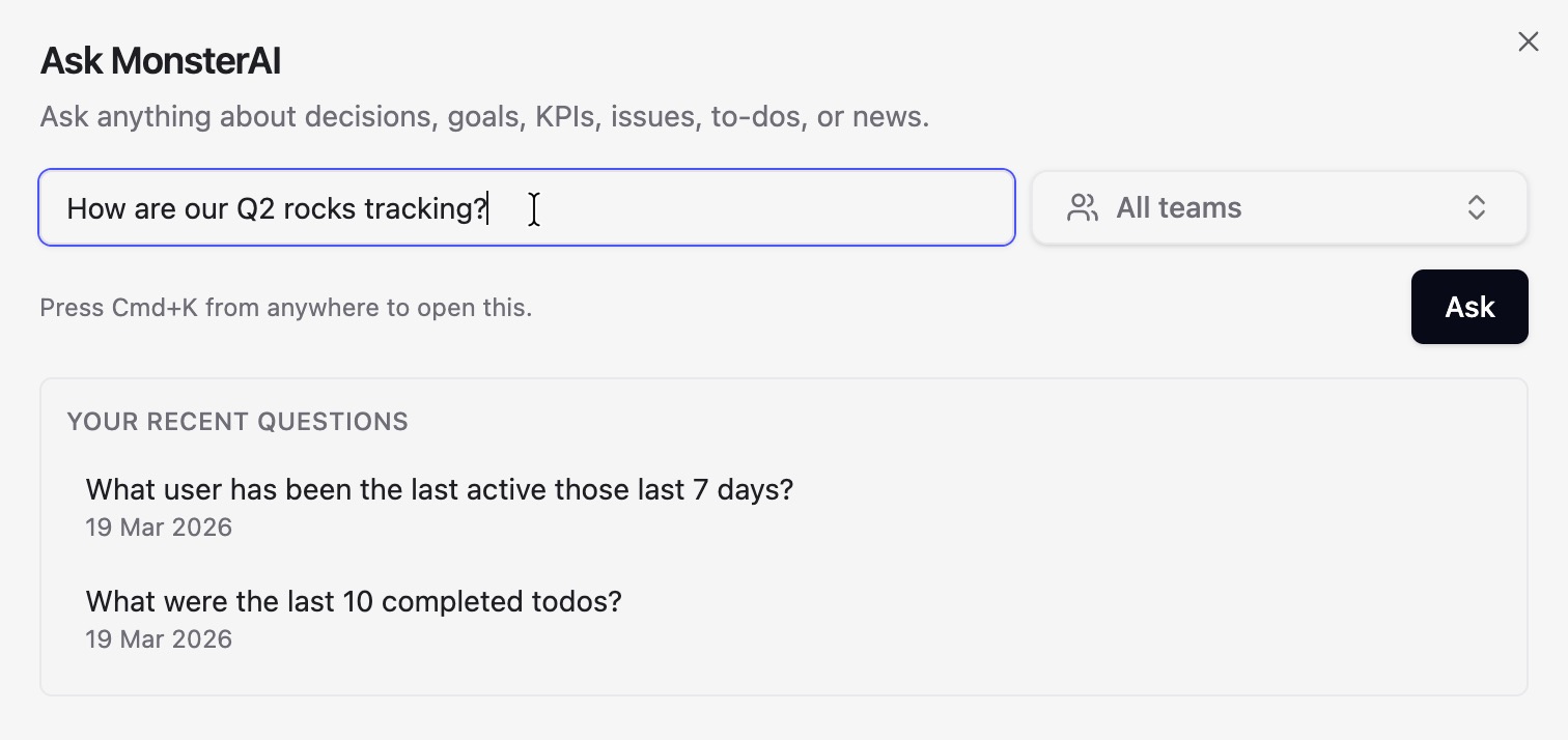 MonsterAI interface preview